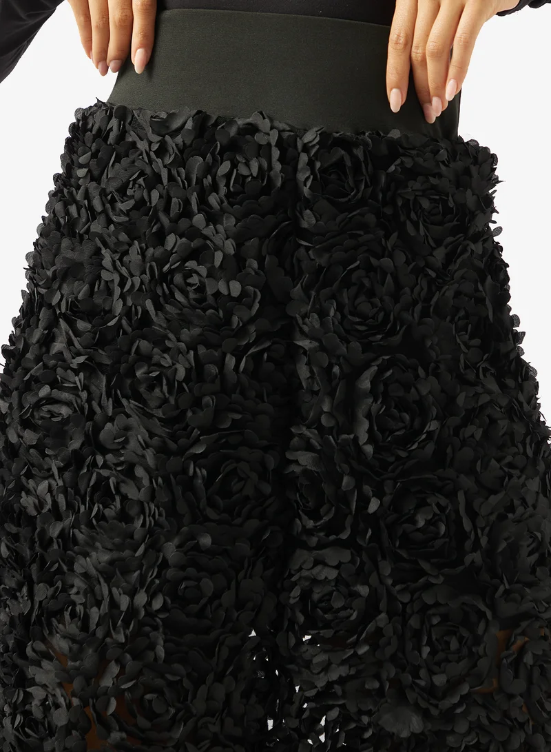 Khizana  A-lineSkirt in 3D Floral for Women | Best Price UAE